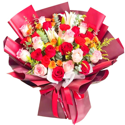 庆阳22朵玫瑰百合,追求真爱幸福
